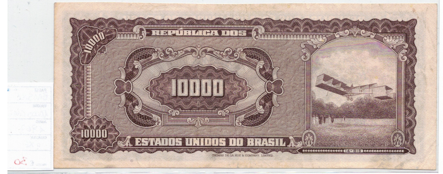 CODE 0001: Banconota da 10.000 Cruzeiro del Brasile - Condizioni: Q XF Q SPL DATA 1967
