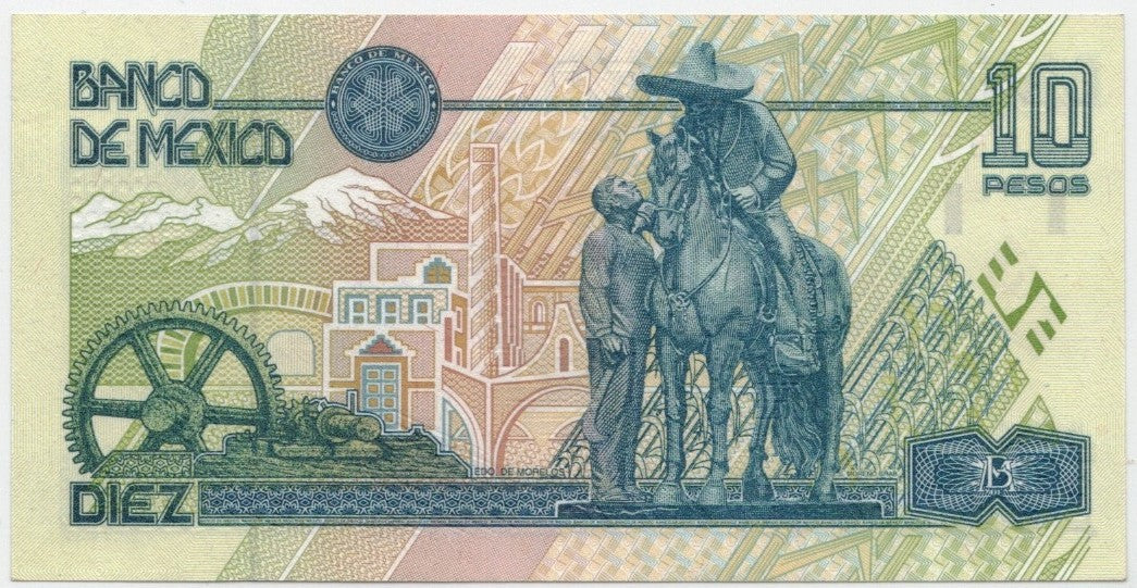 CODE 0017: BANCONOTA DA 10 PESOS MESSICO CONDIZIONI XF+ SPL+ DATA 1994