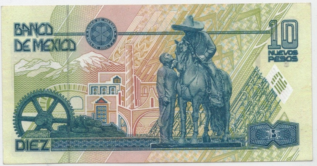CODE 0018: BANCONOTA DA 10 PESOS MESSICO CONDIZIONI XF SPL DATA 1992