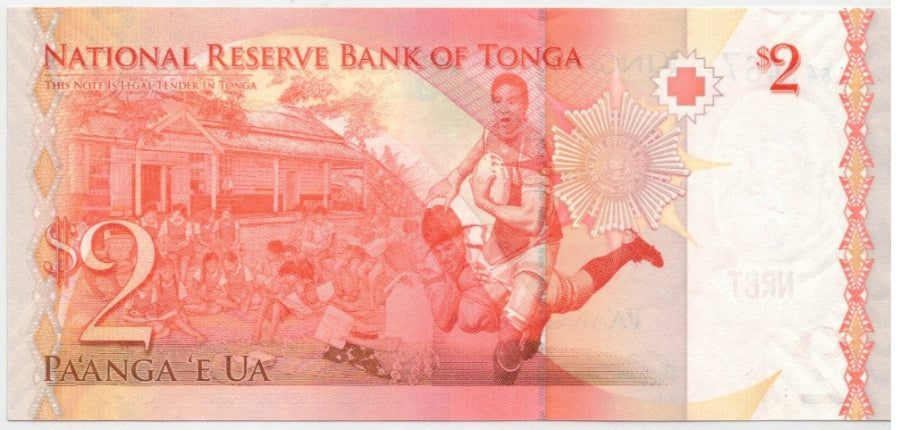 CODE 0020: BANCONOTA DA 2 DOLLARI TONGA CONDIZIONI UNC FDS DATA 2008