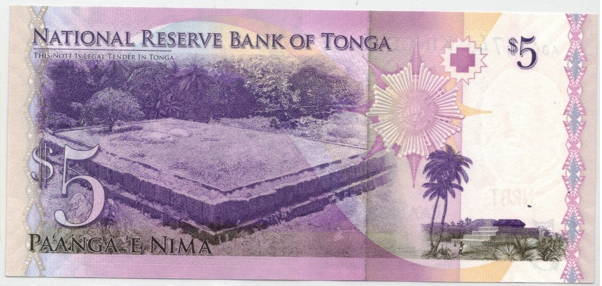 CODE 0026: BANCONOTA DA 5 DOLLARI TONGA CONDIZIONI UNC FDS DATA 2009