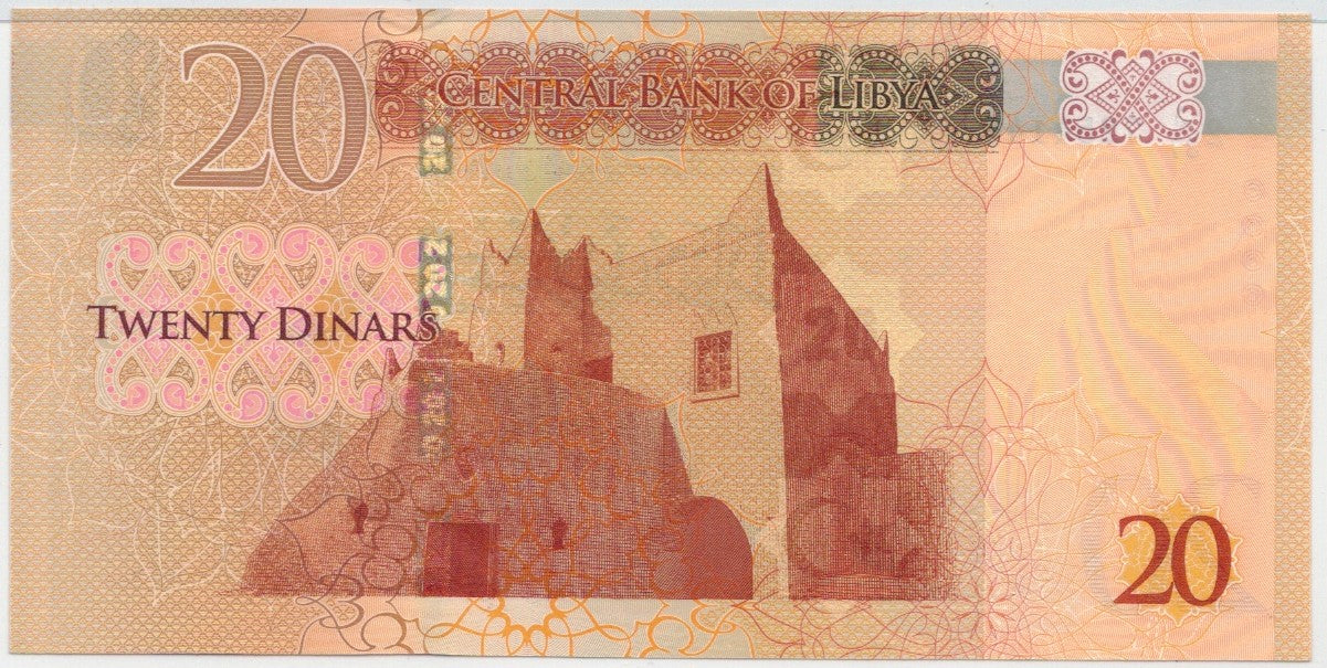 CODE 0037: BANCONOTA DA 20 DINARI LIBIA CONDIZIONI UNC FDS DATA 2013
