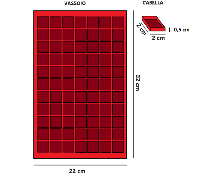 ART. VASS-77 VASSOI IN FLOCCATO ROSSO
