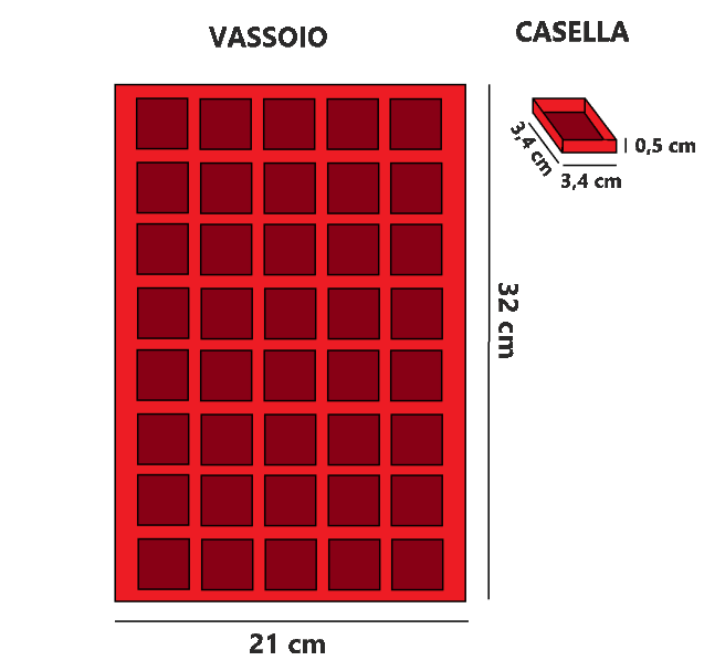 ART. VASS-40 VASSOI IN FLOCCATO ROSSO