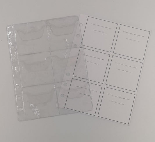 ART. FMP-6 - FOGLI PER RACCOGLITORE MONETE PICCOLO A 6 TASCHE