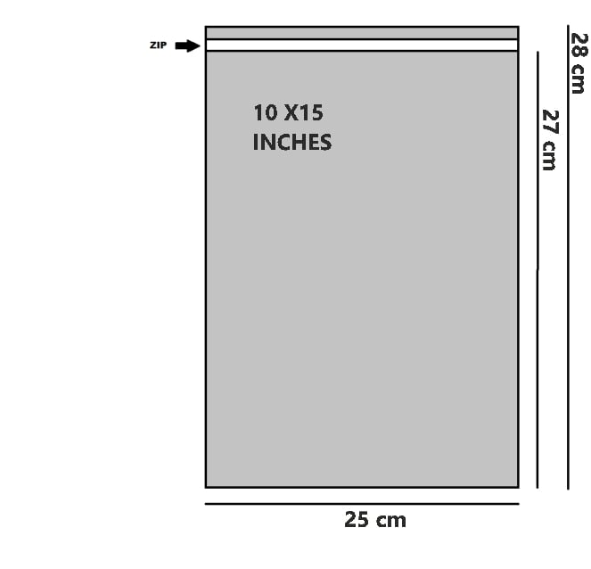 Bustine trasparenti con zip minigrip richiudibile a binario - cm 25,40*38.10 - (inches 10*15) Confezione 1 kg