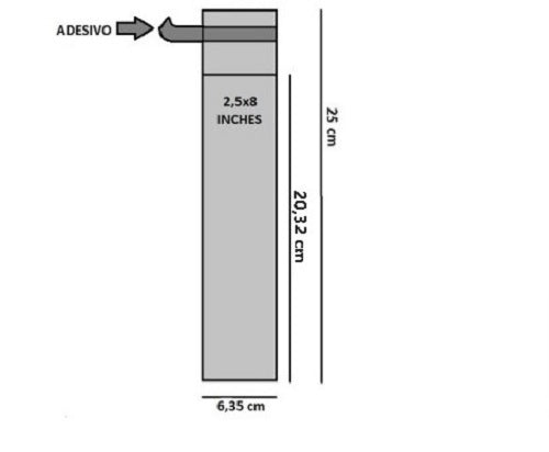 Bustine trasparenti con strip adesivo - Cm 6,35*20,32 Inches 2,5*8 confezione 1kg