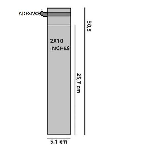 Bustine trasparenti con strip adesivo - Cm 5,08*25,40 Inches 2*10 confezione 1kg