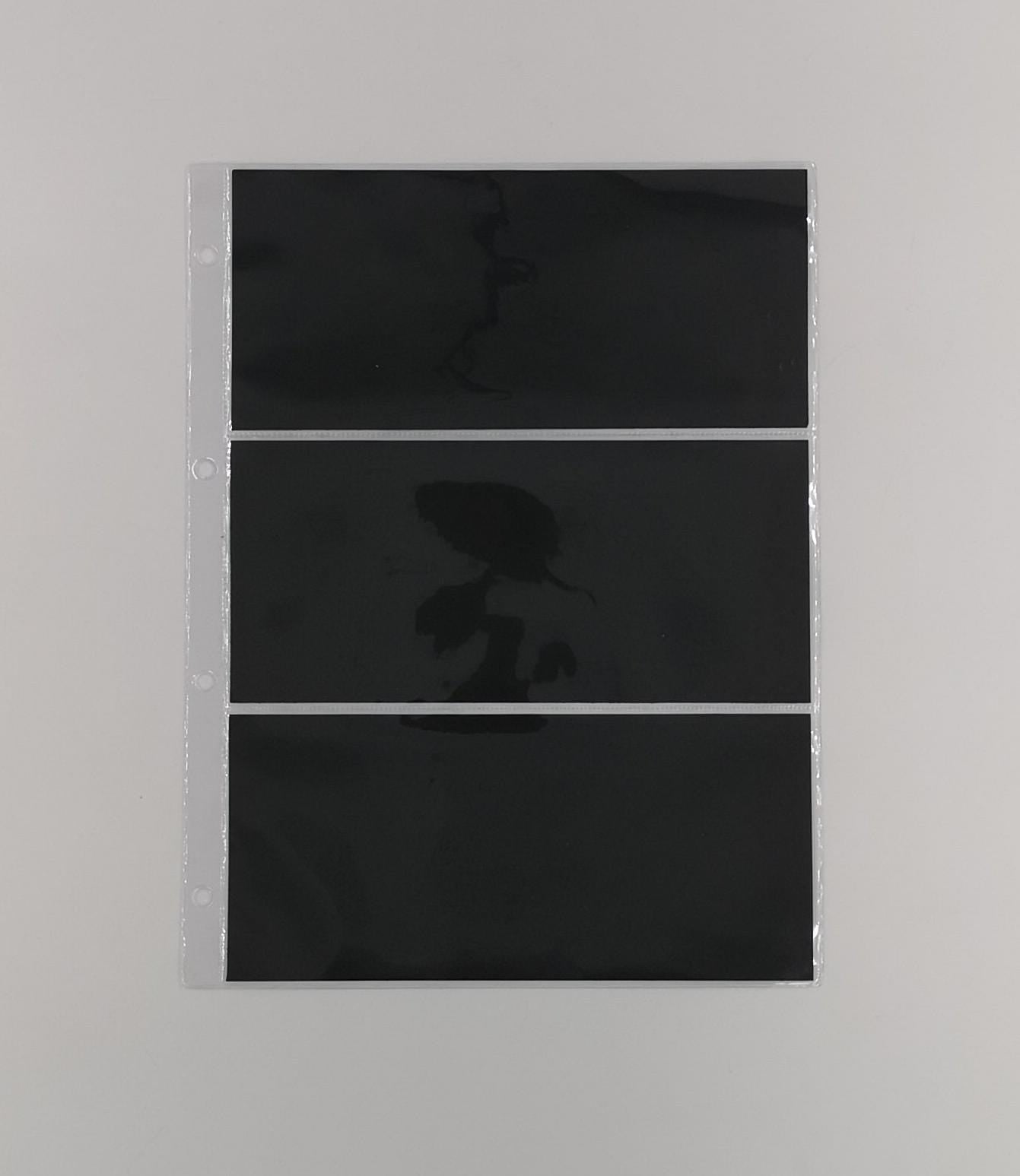 ART. FG3 - 10 FOGLI FORMATO A 3 TASCHE CON CARTA NERA ESTRAIBILE 23,6*30,6