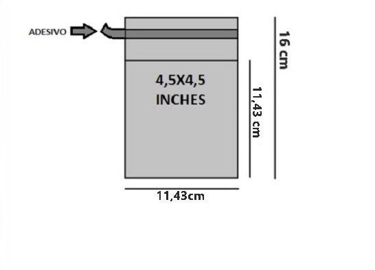 Bustine trasparenti con strip adesivo - cm 11,43*11,43 - (Inches 4,5*4,5) - confezione 1kg