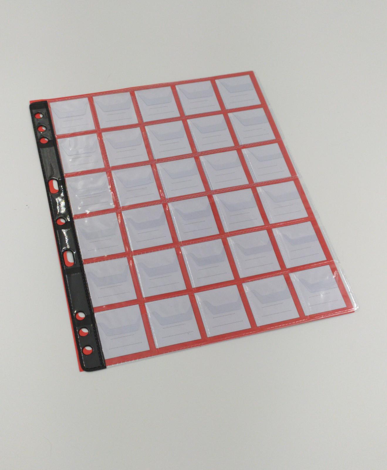 CONFEZIONE DA 5 FOGLI A 30 CASELLE PER MONETE