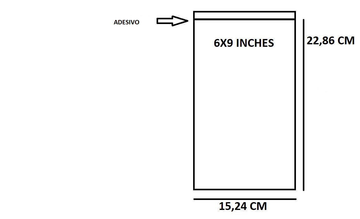 BUSTINE TRASPARENTI CON STRIP ADESIVO (15,24x22,86cm) 6x9 pollici