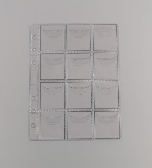 ART. FMP-12 - FOGLI PER RACCOGLITORE MONETE PICCOLO A 12 TASCHE