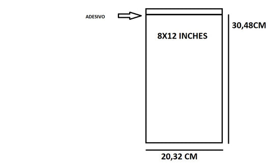 Bustine trasparenti con strip adesivo - cm 20,32*30,48 - (Inches 8*12) - confezione 1kg