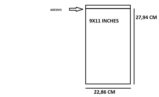 Bustine trasparenti con strip adesivo - cm 22,86*27,94 - (Inches 9*11) - confezione 1kg