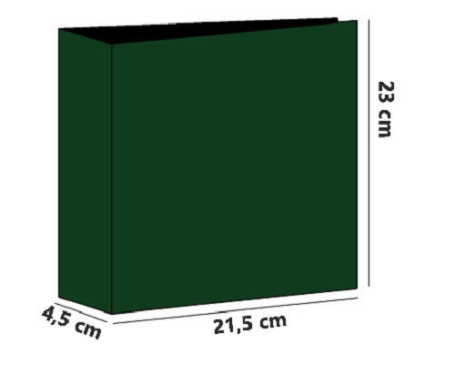 ART. CDG VERDE - COPERTINA DORSO GRANDE SENZA SCRITTA 25*26*4,5