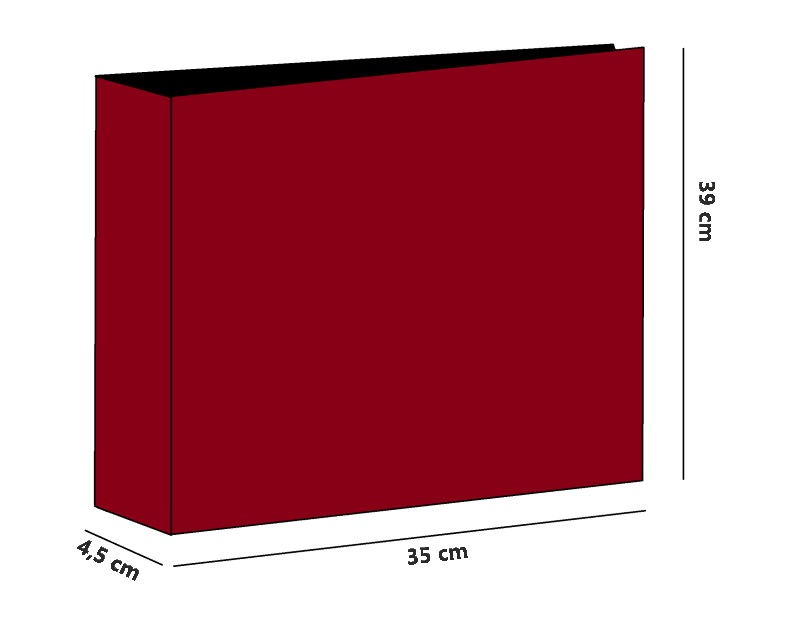 ART. CG ROSSO - COPERTINA GIGANTE PER INSERIRE FOGLI CARTOLINE A 6 SCOMPARTI 35*39*4,5