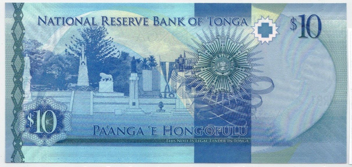 CODE 0022: BANCONOTA DA 10 DOLLARI TONGA CONDIZIONI UNC FDS DATA 2015
