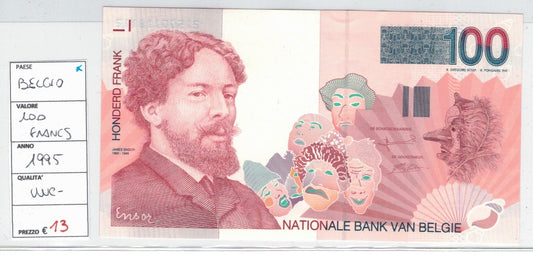 CODE 0031: 100 FRANCHI BELGIO CONDIZIONI UNC FDS DATA 1995