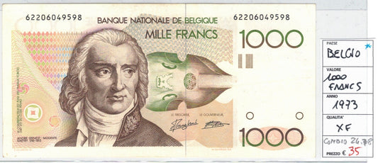 CODE 0033: 1000 FRANCHI BELGIO CONDIZIONI XF SPL DATA 1973