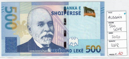 CODE 0034: 500 LEKE ALBANIA CONDIZIONI UNC FDS DATA 2020