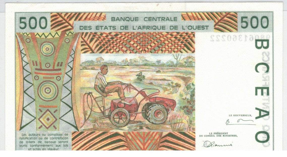 CODE 0057: BANCONOTA DA 500 FRANCHI SENEGAL CONDIZIONI UNC FDS DATA 1997