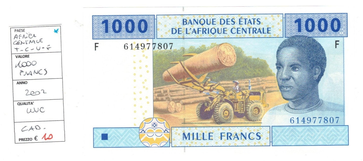 CODE 0060: 1000 FRANCHI AFRICA CENTRALE F CONDIZIONI UNC FDS DATA 2002