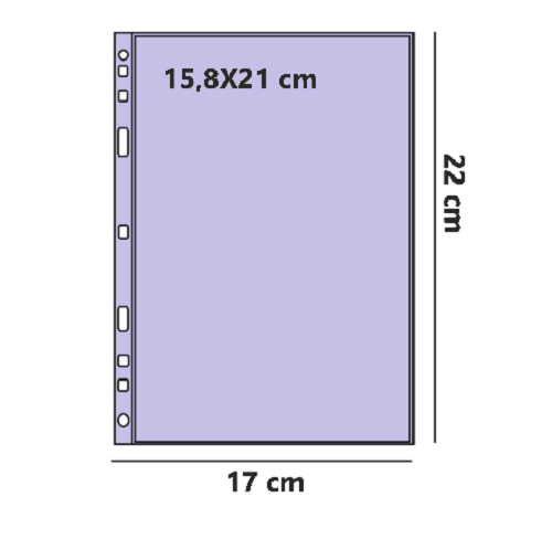 ART. F1S - CONFEZIONE DA 50 FOGLI A 1 TASCA IN PVC SENZA PLASTIFICANTE 17*22