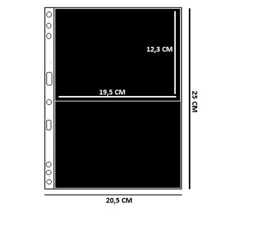 ART. F2 LATO - CONFEZIONE DI 10 FOGLI A 2 TASCHE APERTURA LATO IN PVC SENZA PLASTIFICANTE 20,5*25