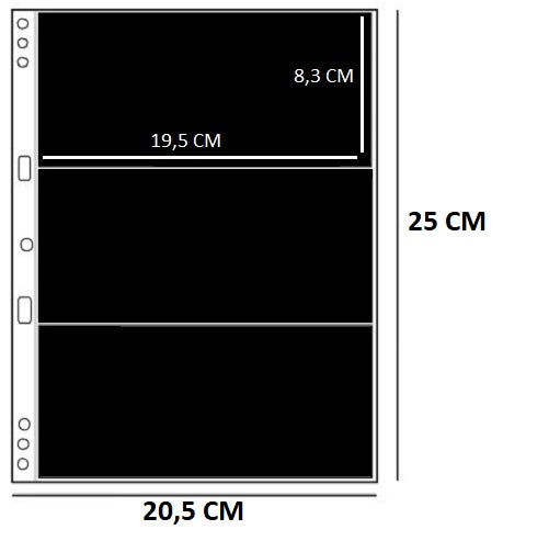 ART. F3 LATO - CONFEZIONE DI 10 FOGLI A 3 TASCHE APERTURA LATO IN PVC SENZA PLASTIFICANTE 20,5*25