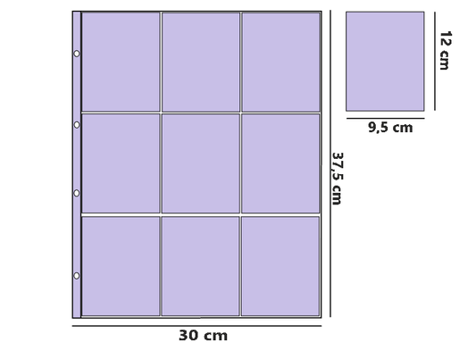 ART. FS9 - 10 FOGLI A 9 TASCHE PER INSERIRE SANTINI 29,9*37,8