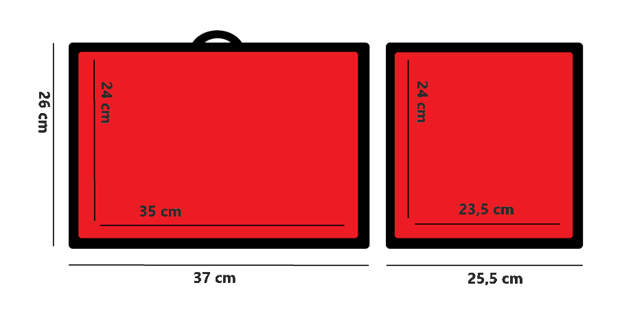 BAULETTO IN PELLE NERA CON INTERNO IN VELLUTO ROSSO PER 27 VASSOI