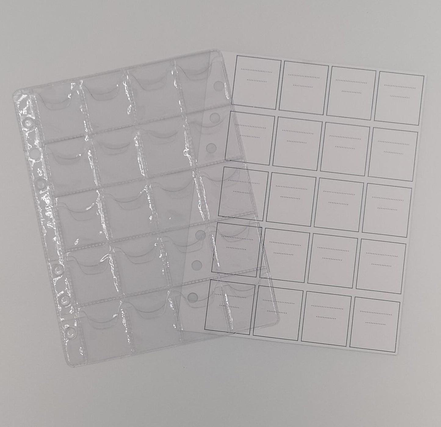 ART. FMP-20 - FOGLI PER RACCOGLITORE MONETE PICCOLO A 20 TASCHE