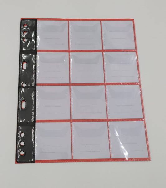 CONFEZIONE DA 5 FOGLI A 12 CASELLE PER MONETE