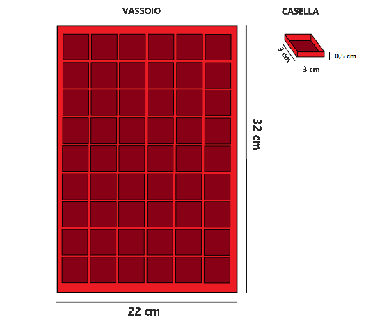 ART. VASS-54 VASSOI IN FLOCCATO ROSSO