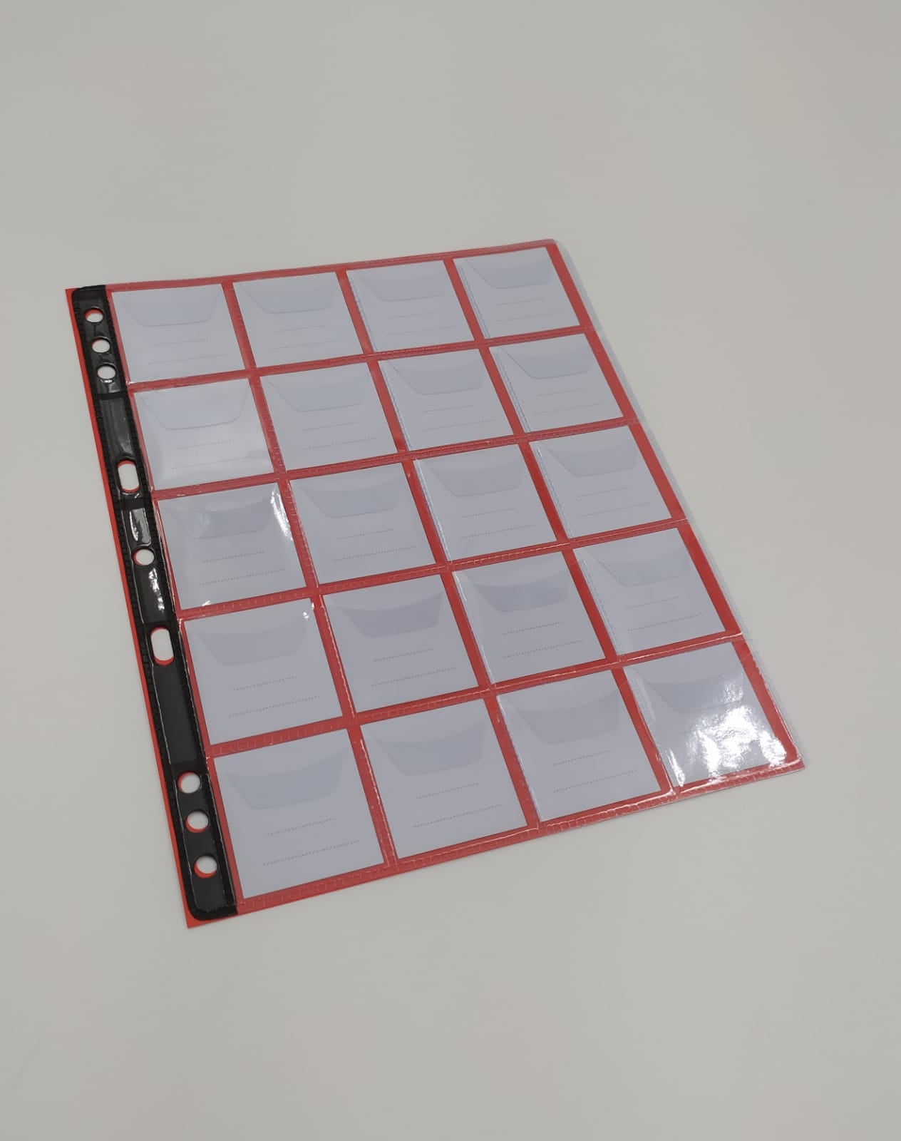 CONFEZIONE DA 5 FOGLI A 20 CASELLE PER MONETE