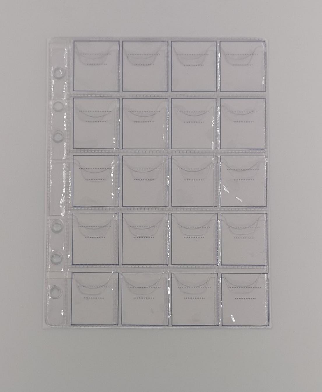 ART. FMP-20 - FOGLI PER RACCOGLITORE MONETE PICCOLO A 20 TASCHE