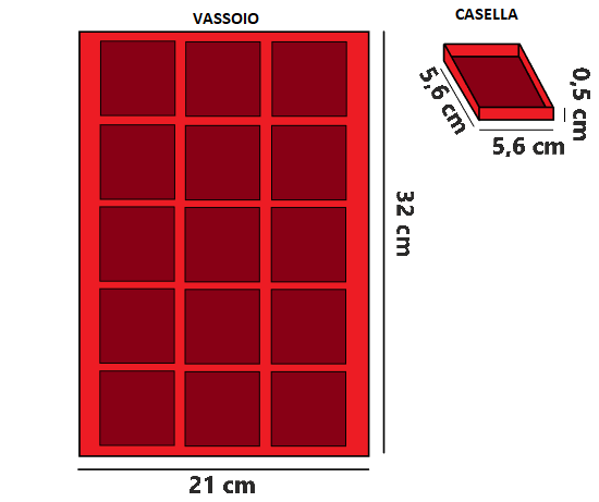 ART. VASS-15 VASSOI IN FLOCCATO ROSSO
